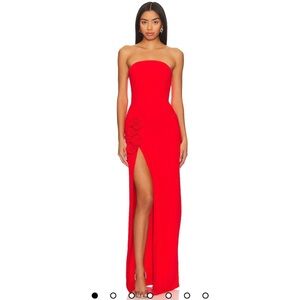 X Revolve Wolfe Gown in Crimson